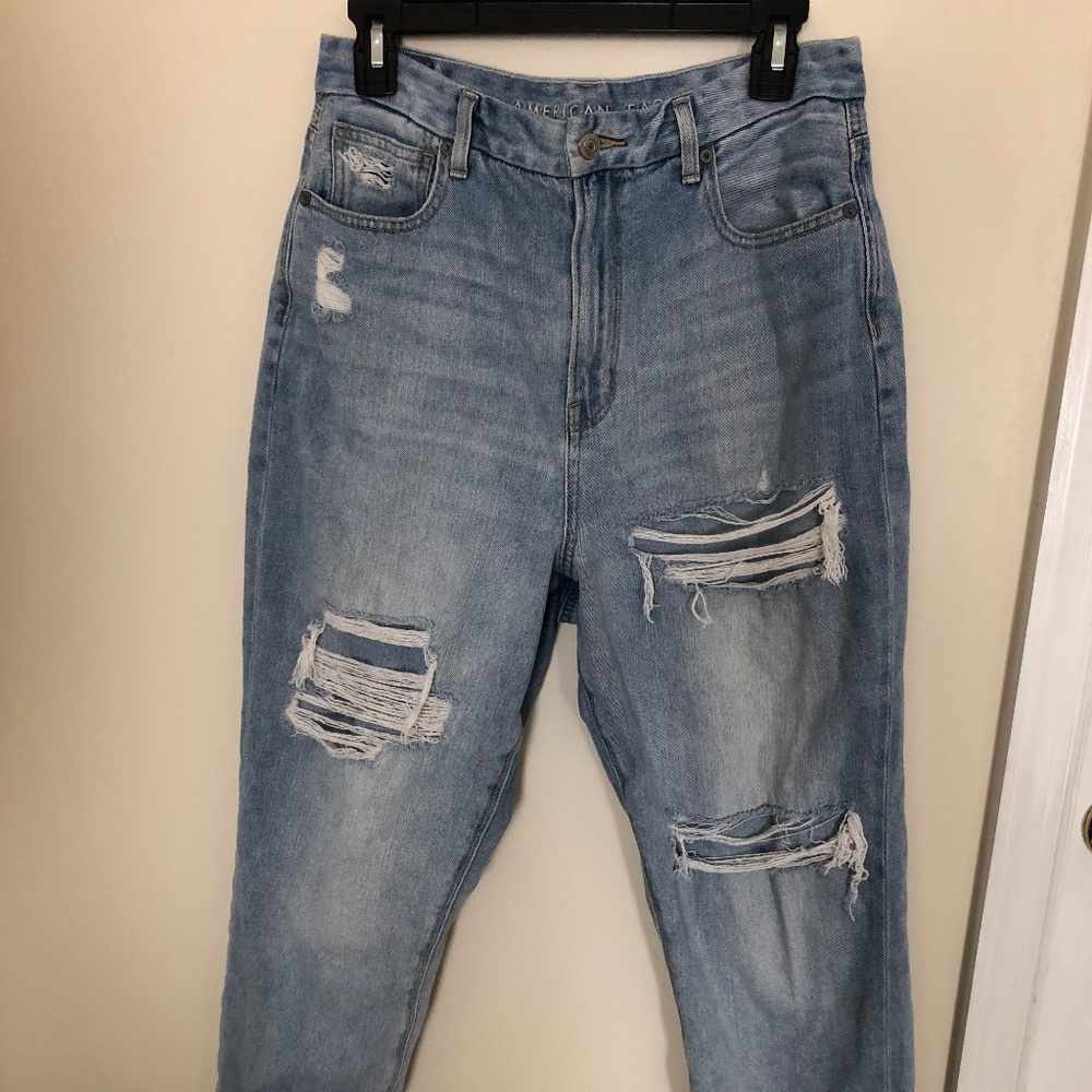 American Eagle Distressed Mom Jeans